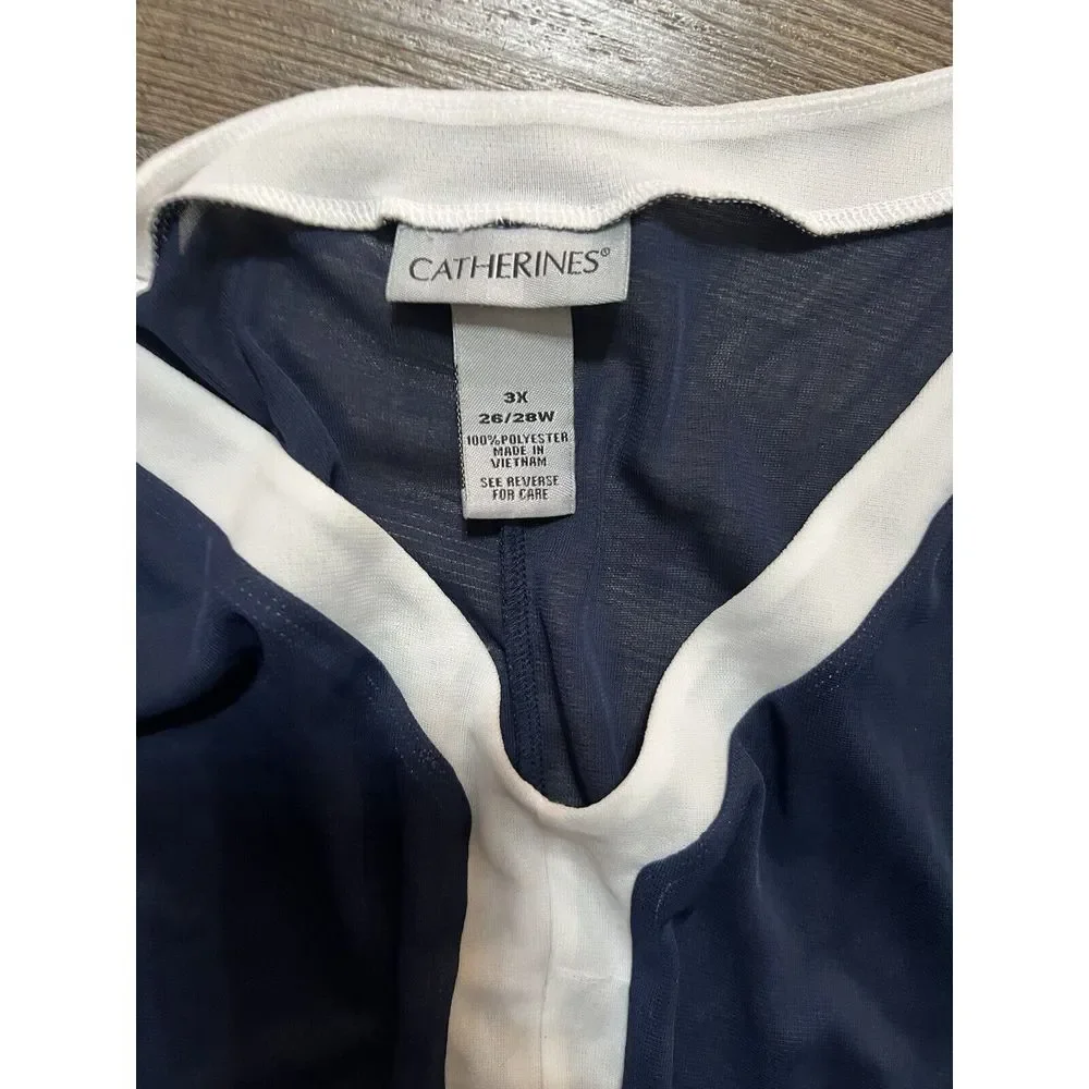 Catherine's Plus Size‎ 3X Swim Suit Cover Navy Blue